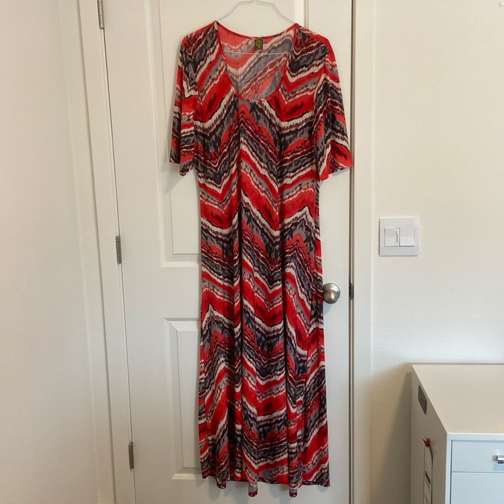 3X red pull on maxi dress from 24/7